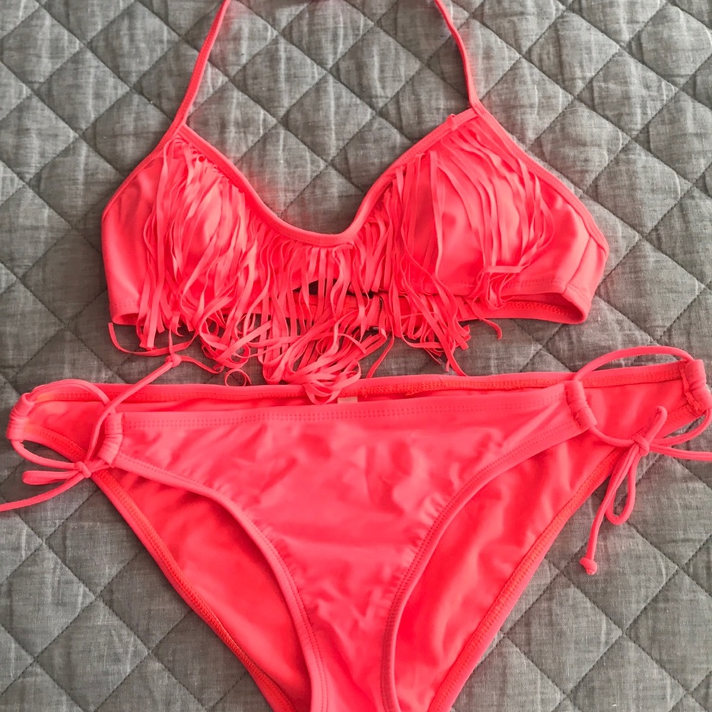 Aeropostale neon coral/pink bikini